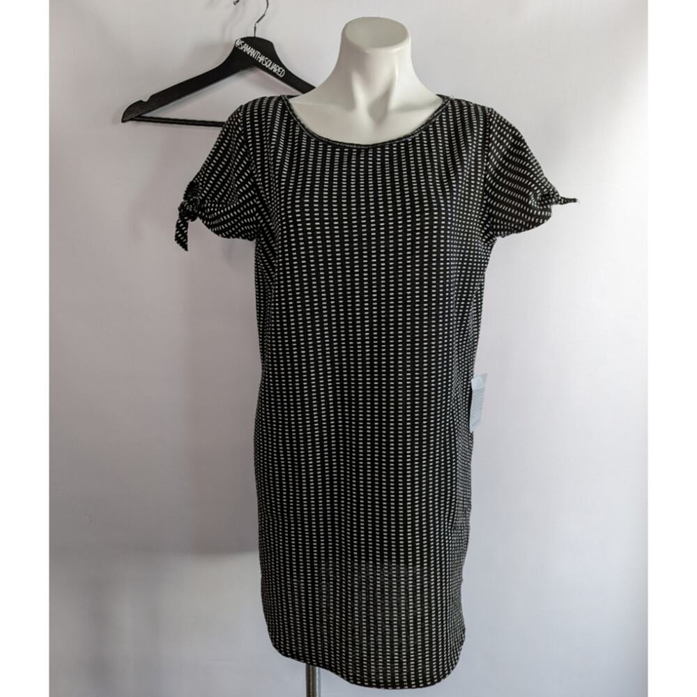 Max Studio Black and White Pattern Short Sleeve Dress New M
